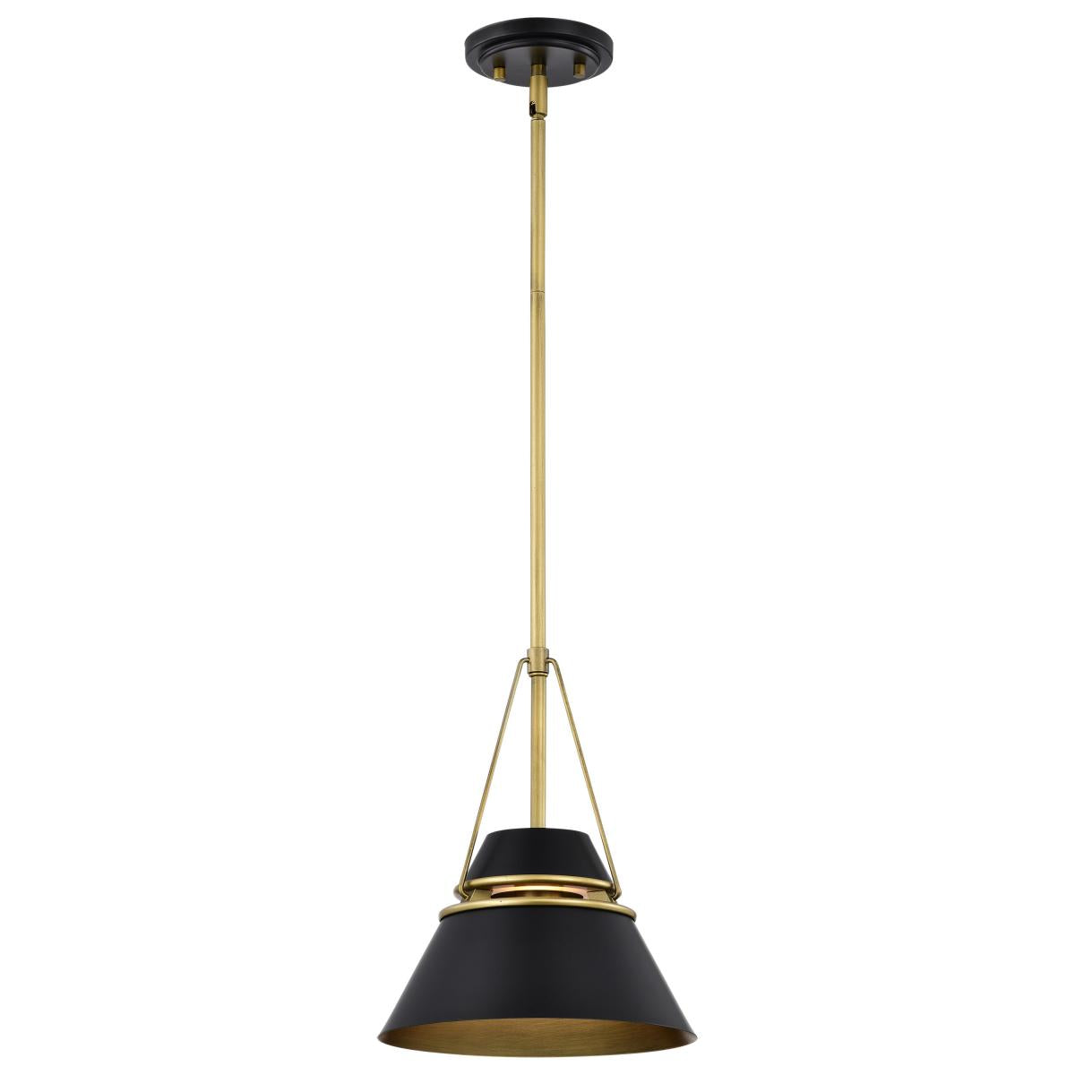 60-7767 ADINA 1 LIGHT SMALL PENDANT Adina 1 Light Small Pendant; Matte Black and Natural Brass Finish - Cheap-Us