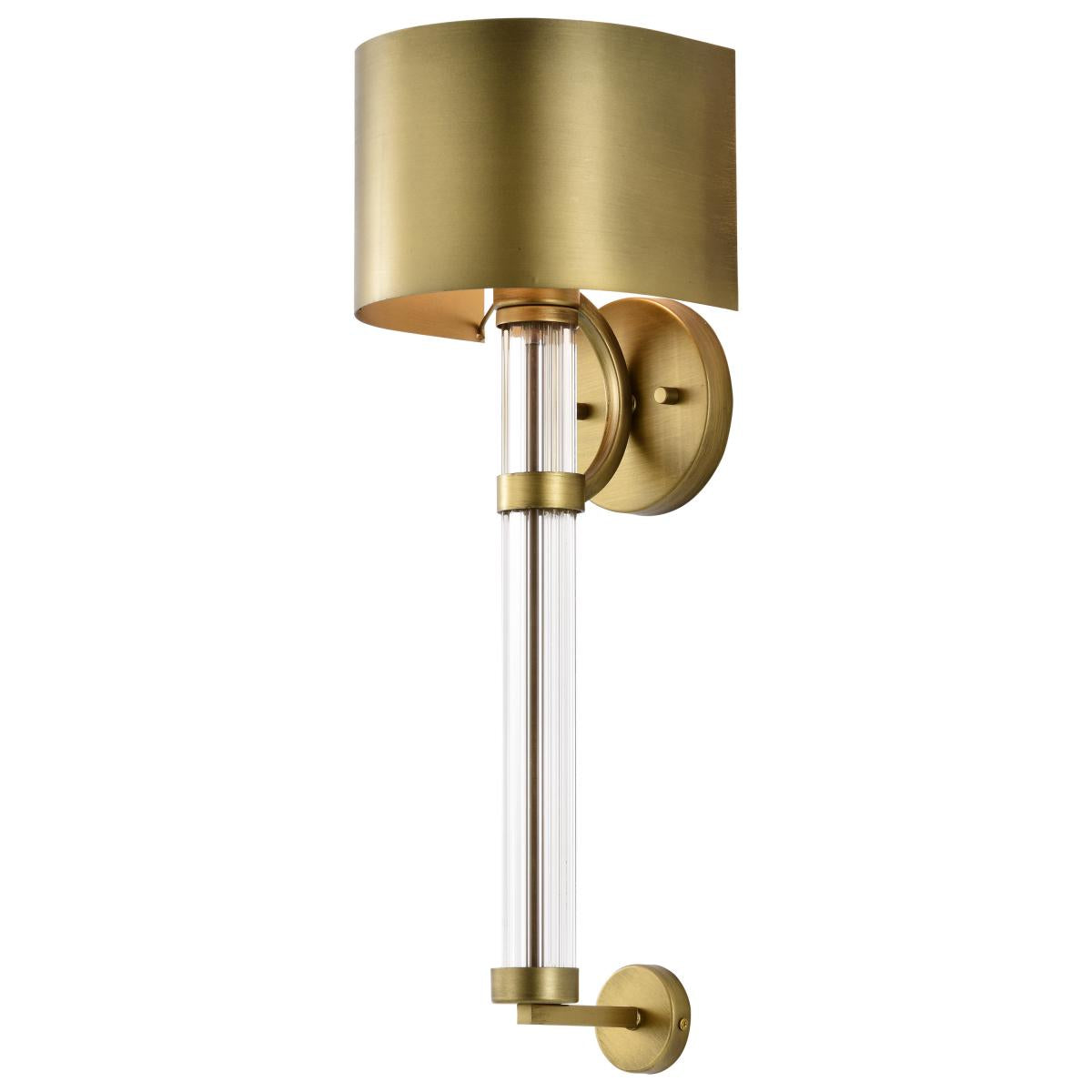60-7757 TEAGON 1 LIGHT WALL SCONCE Teagon 1 Light Wall Sconce; Natural Brass Finish; Metal Shade - Cheap-Us