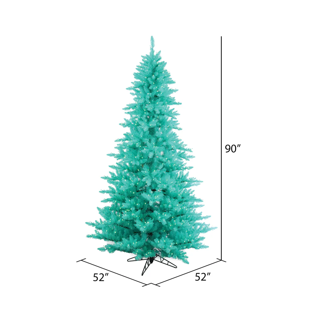 Vickerman 7.5' Aqua Fir Artificial Christmas Tree Aqua Dura-lit LED Lights - Cheap-Us