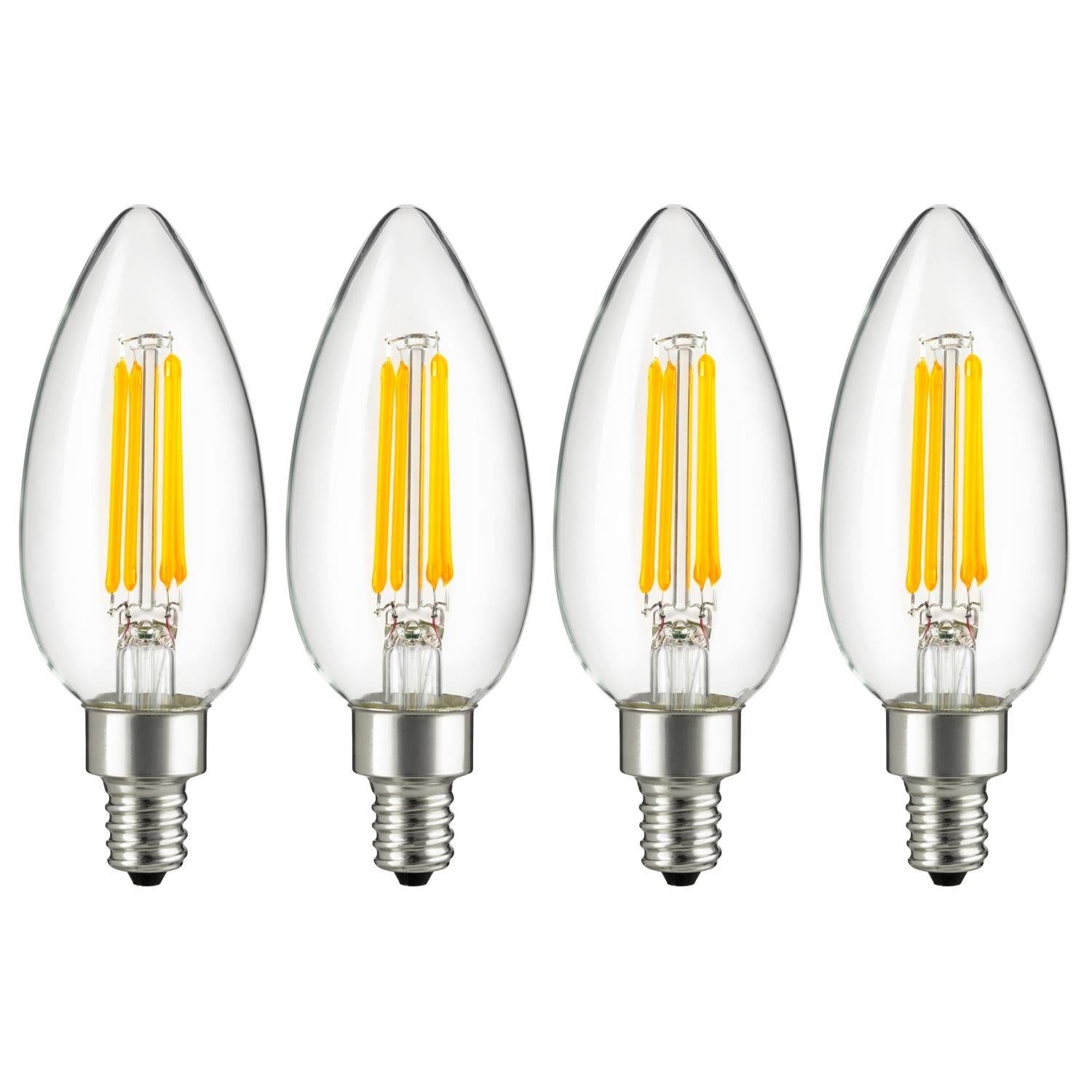 Sunlite LED Vintage Chandelier 4W (40W Equivalent) Light Bulb Candelabra (E12) Base, Warm White - Cheap-Us