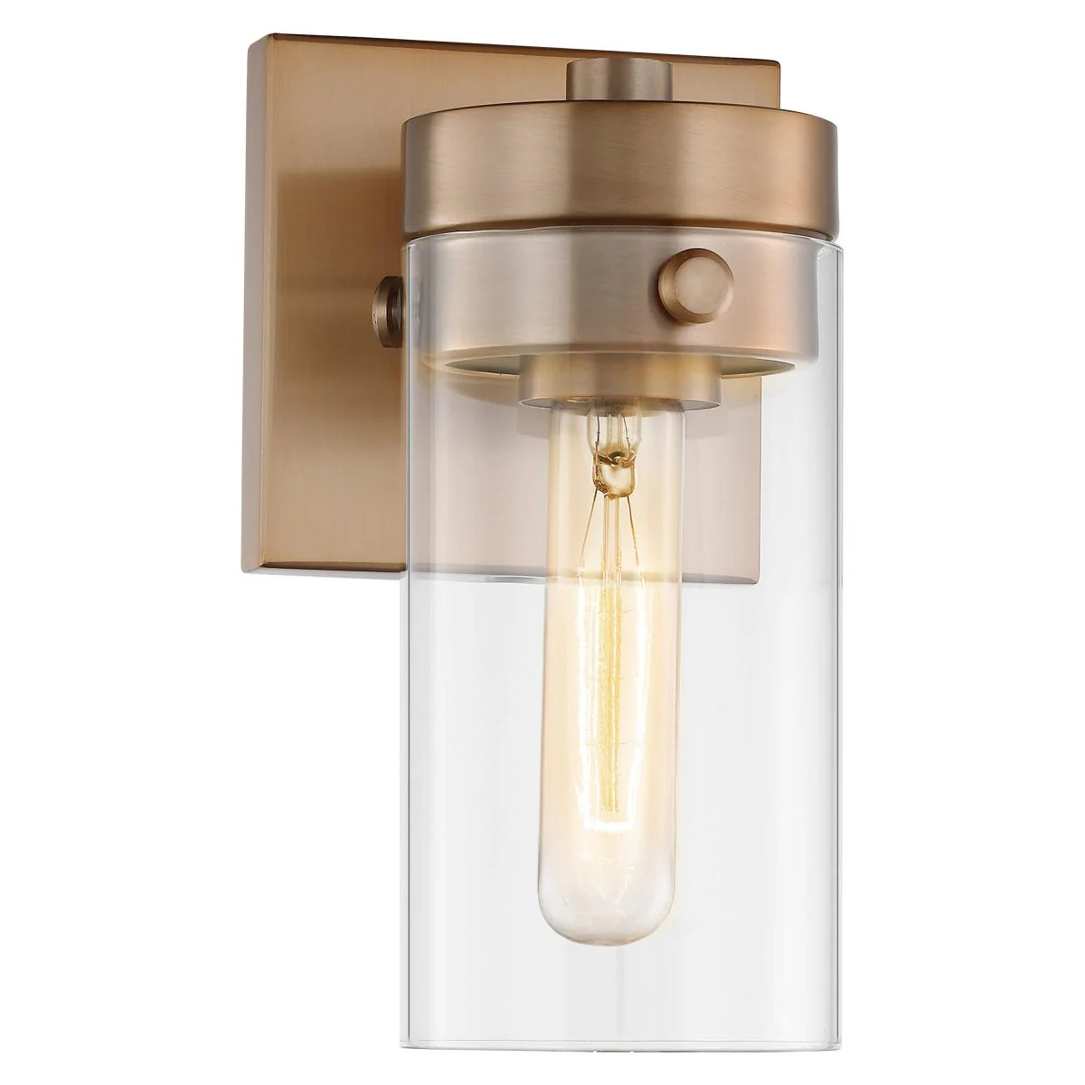 60-7531 INTERSECTION 1LT VANITY Intersection; 1 Light; Vanity; Burnished Brass with Clear Glass - Cheap-Us