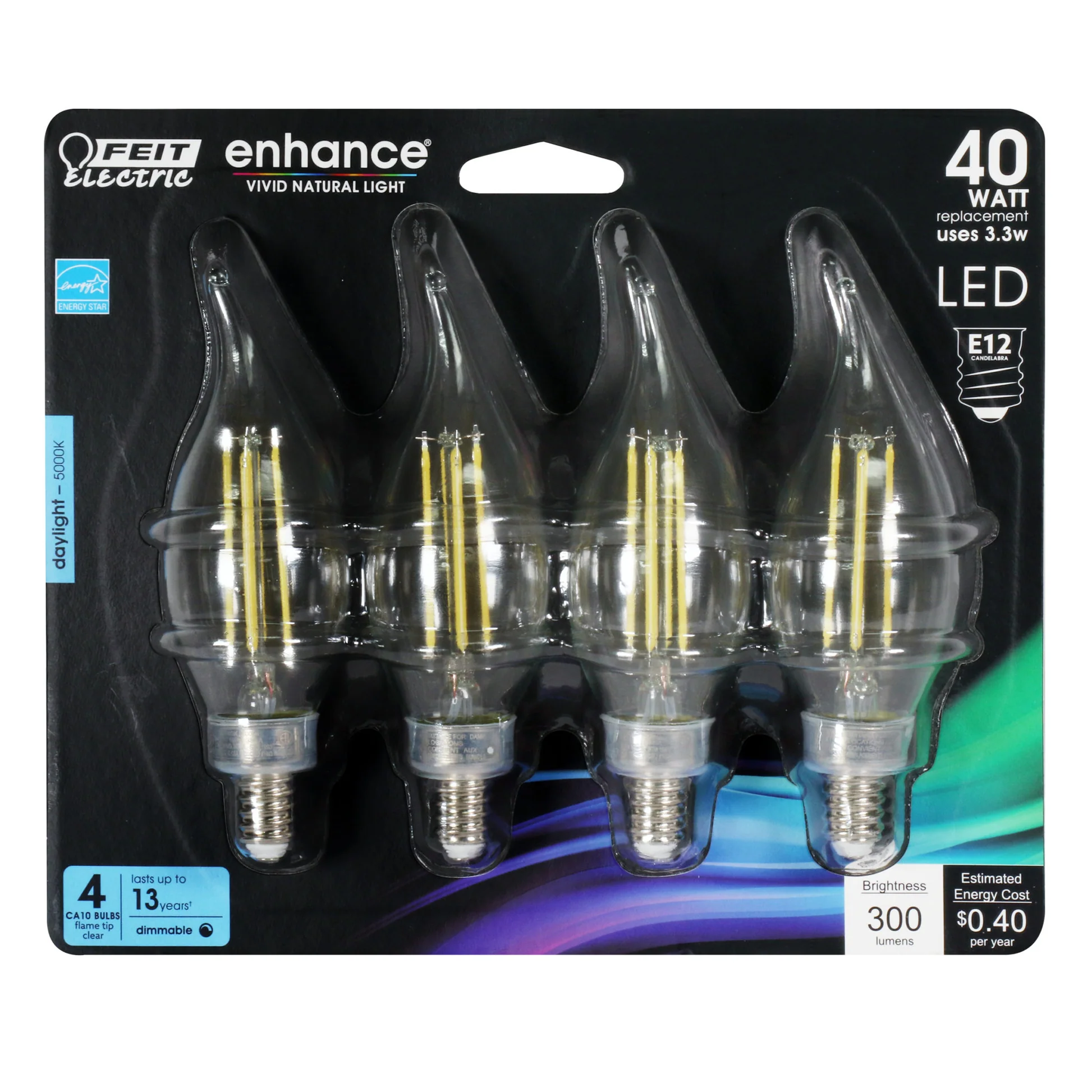 300 Lumen 5000K Dimmable Flame Tip LED - Cheap-Us