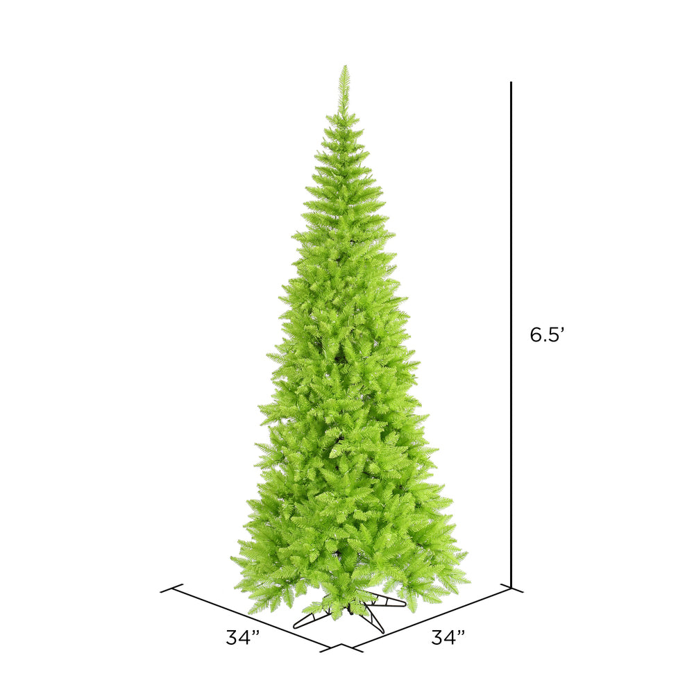 Vickerman 6.5' Lime Fir Slim Artificial Christmas Tree Unlit - Cheap-Us