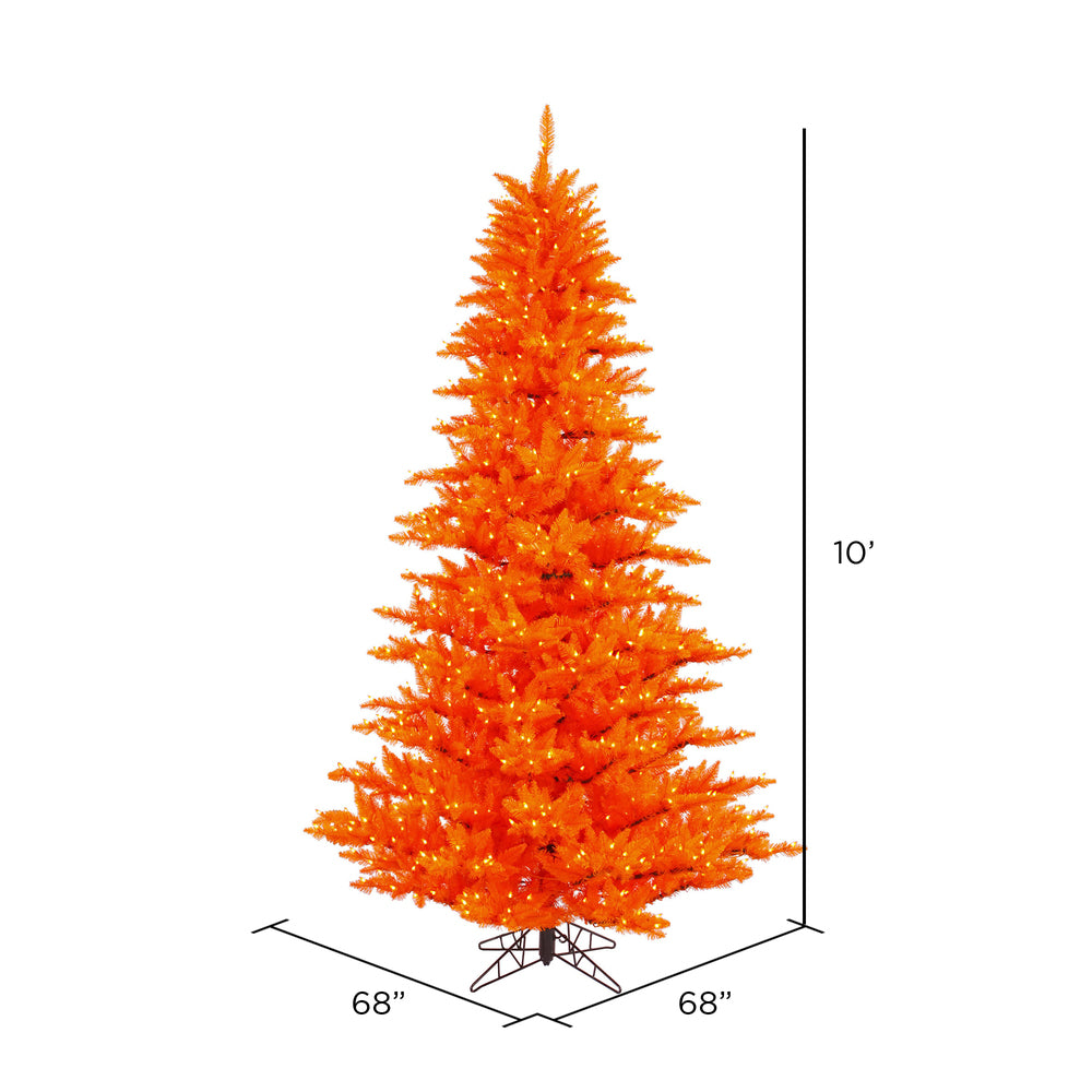 Vickerman 10' Orange Fir Artificial Christmas Tree Orange  Dura-lit LED Lights - Cheap-Us