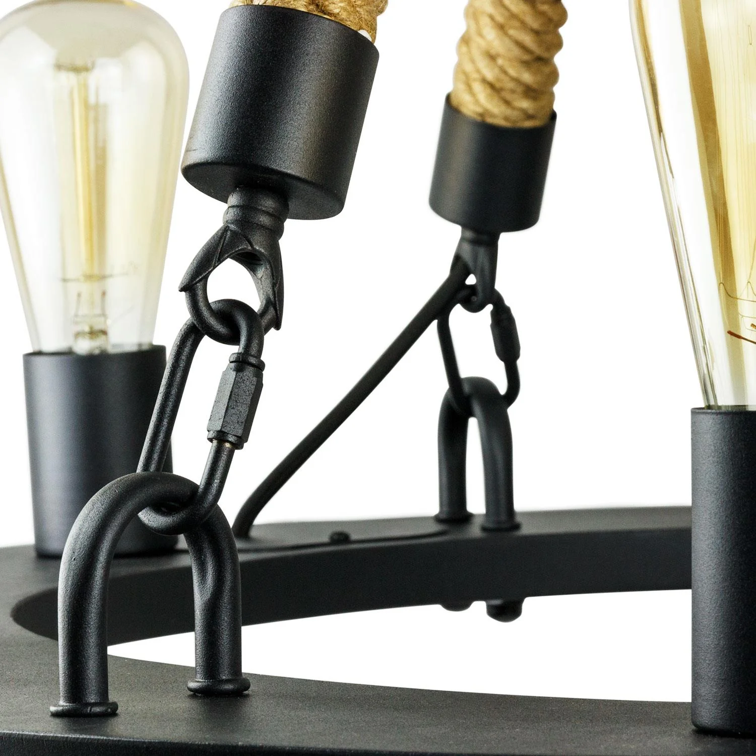 Sunlite Oval Viking Collection Pendant Vintage Antique Style Fixture, Matte Black Finish - Cheap-Us