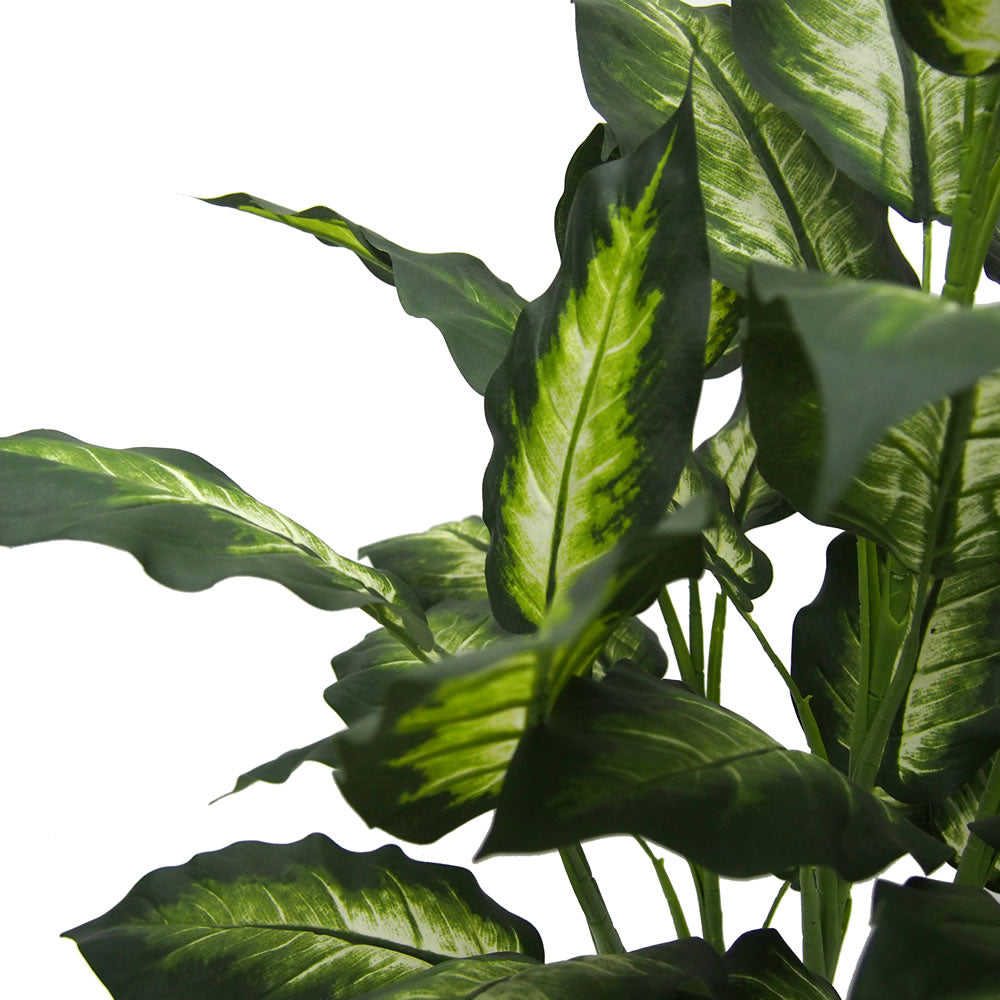 Vickerman 3' Artificial Green and White Marble Dieffenbachia Plant. - Cheap-Us