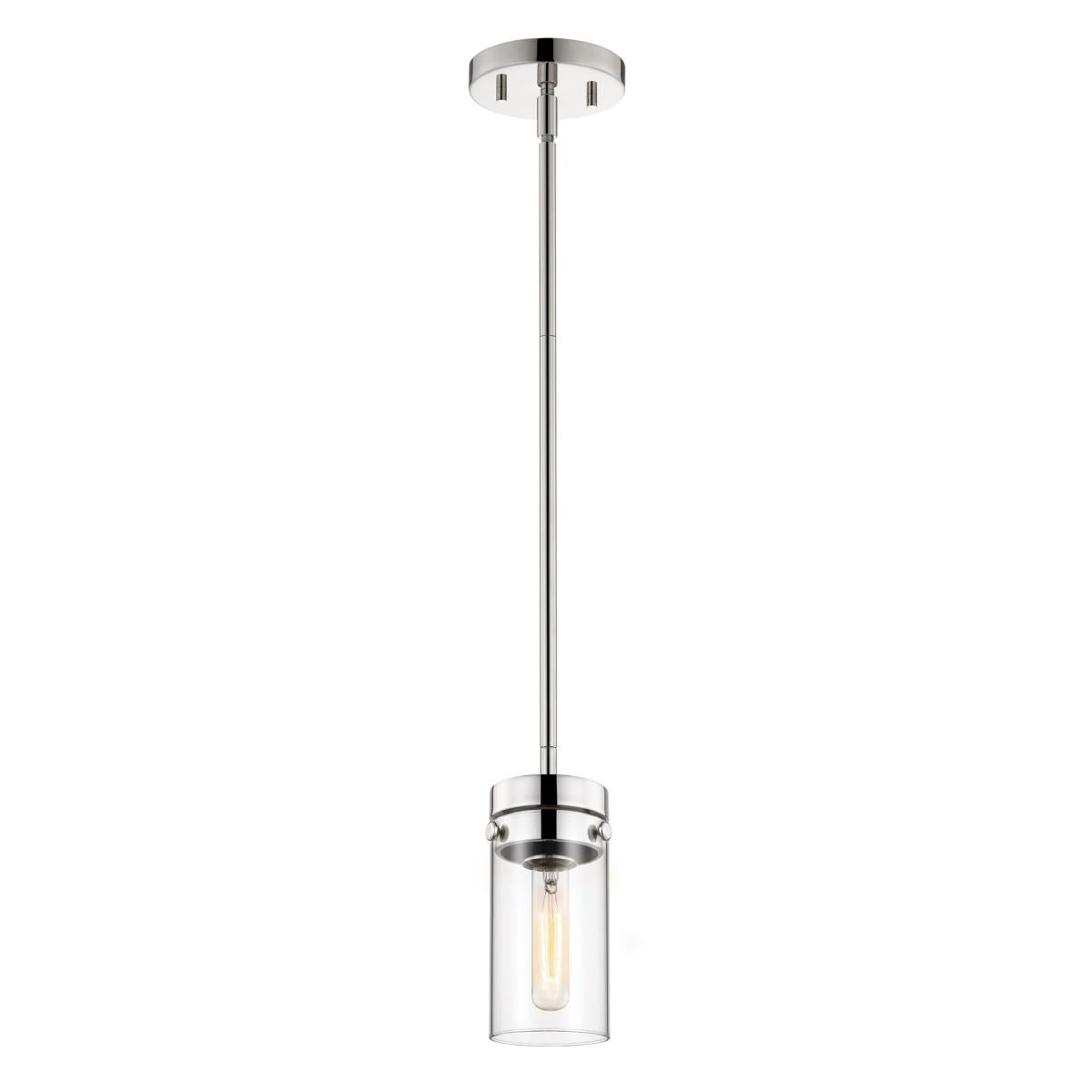 60-7629 INTERSECTION 1LT MINI PENDANT Intersection; 1 Light; Mini Pendant; Polished Nickel with Clear Glass - Cheap-Us