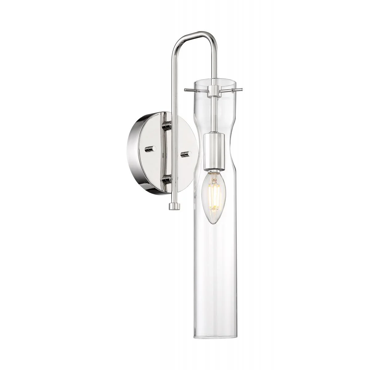 60-6865 SPYGLASS 1 LIGHT WALL SCONCE Spyglass - 1 Light Sconce with Clear Glass - Polished Nickel Finish - Cheap-Us