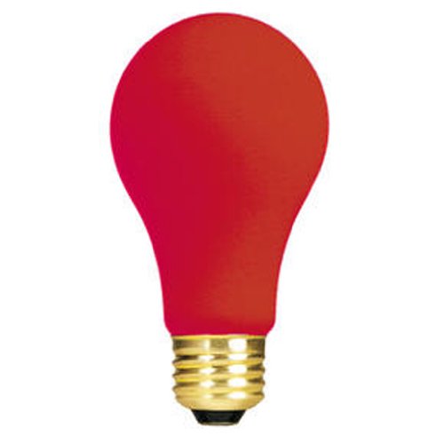 Bulbrite 60A/CR 60 Watt Incandescent A19 Party Bulb, Medium Base, Ceramic Red - Cheap-Us