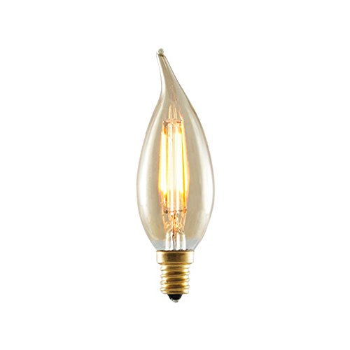 Bulbrite LED2CA10/22K/FIL-NOS 2-Watt LED Nostalgic CA10 Flame-Tip Chandelier Bulb, 25W Equivalent, Candelabra Base, Antique Finish - Cheap-Us