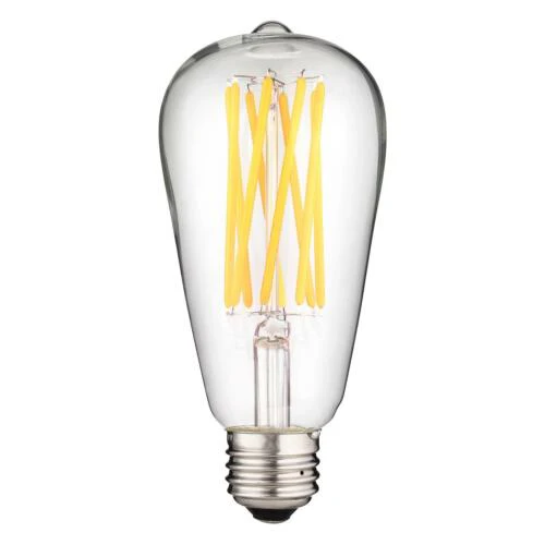 Sunlite 80750-SU LED ST19 Filament Style Edison Light Bulb 8.5 Watts (60W Equivalent), 880 Lumens, Medium Base (E26), Dimmable, ETL Listed, 27K Warm White, Pack of 6 - Cheap-Us