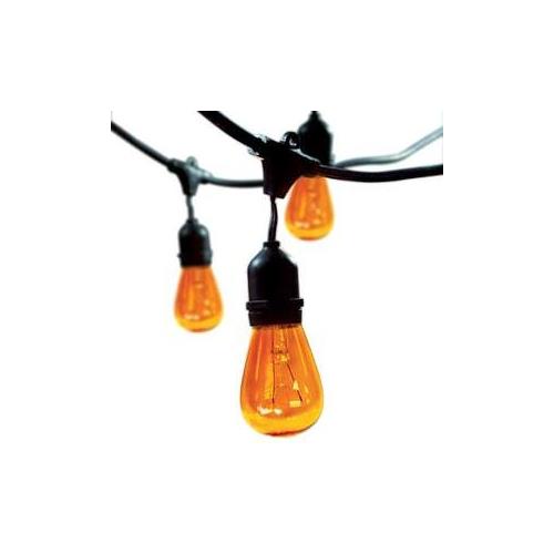 Bulbrite STRING15/E26-11S14TA Outdoor String Light w/Amber Incandescent 11S14 Bulbs, 48-Feet, 15 Lights - Cheap-Us