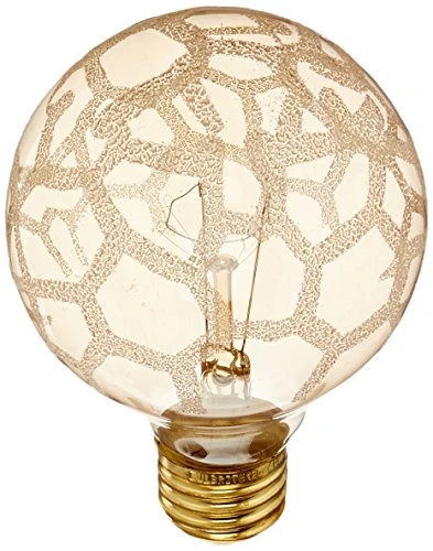 Bulbrite 40G25/MAR Crystal Collection 40 Watt Incandescent G25 Globe, Marble Finish, Medium Base, Amber - Cheap-Us