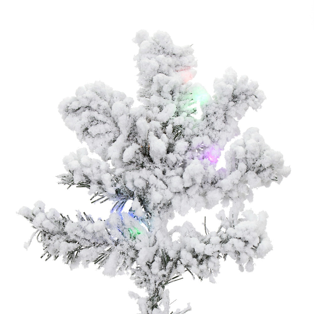 Vickerman 10' Flocked Alaskan Pine Artificial Christmas Tree Multi-Colored LED Dura-Lit lights - Cheap-Us