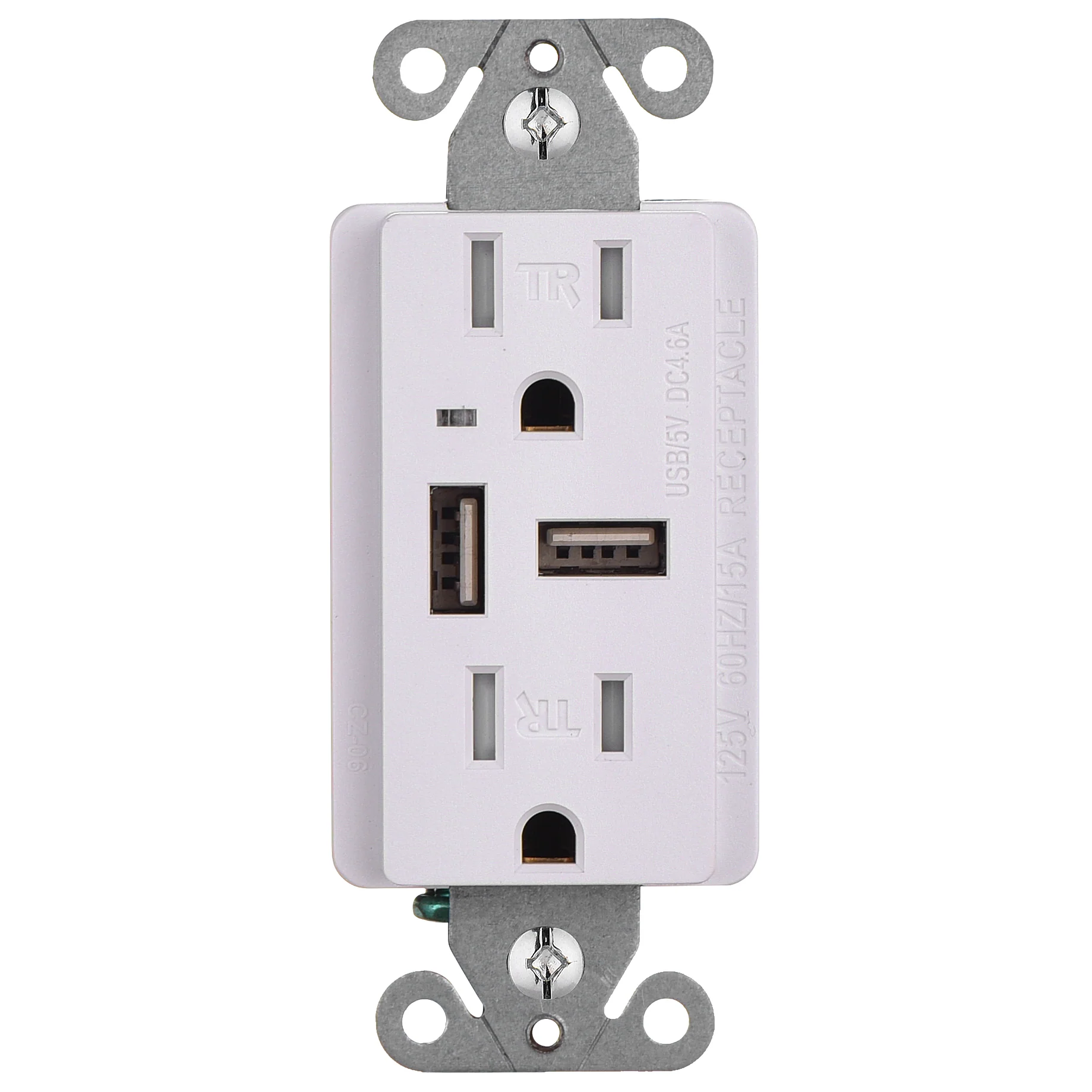 RECEPTACLE/USB/4.6A/WH/TR DUPLEX W/2-USB SUNLITE - Cheap-Us