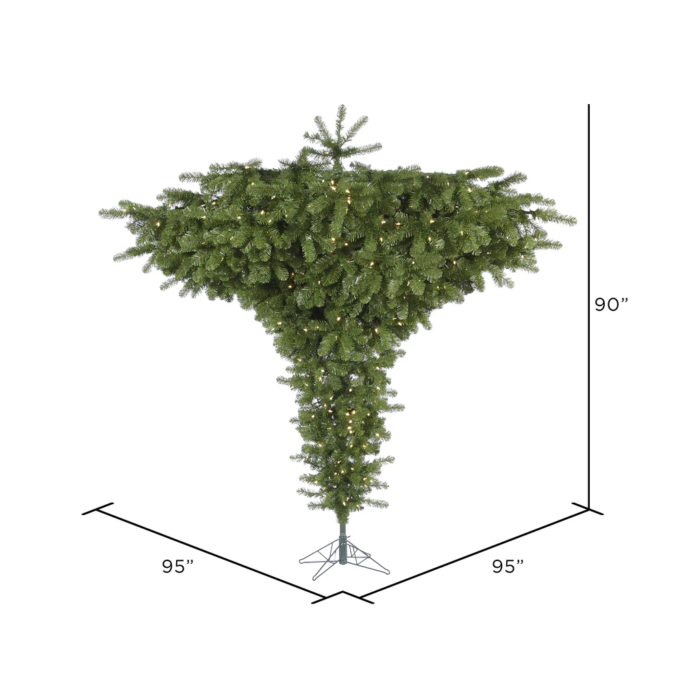 Vickerman 7.5' Upside Down Artificial Christmas Tree Warm White Dura-lit LED Lights - Cheap-Us