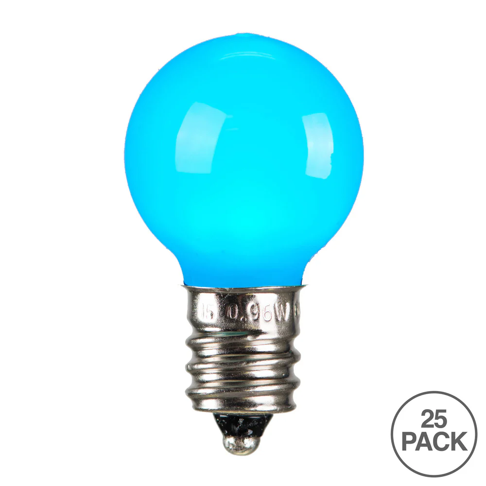 Vickerman G30 Teal Ceramic LED Nickel Base Bulb E12 120V  .6 Watts Dimmable 25 Bulbs per Pack - Cheap-Us