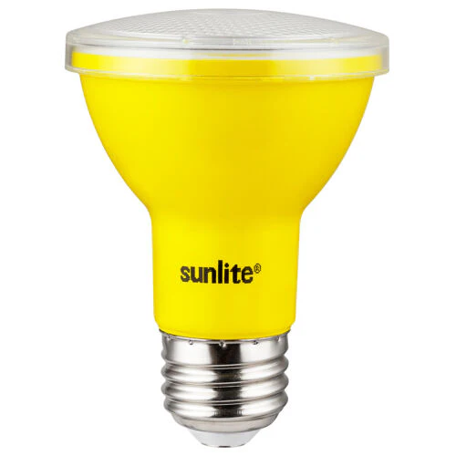 Sunlite 81466 LED PAR20 Colored Recessed Light Bulb, 3 Watt (50w Equivalent), Medium (E26) Base, Floodlight, ETL Listed, Yellow, Pack of 3 - Cheap-Us