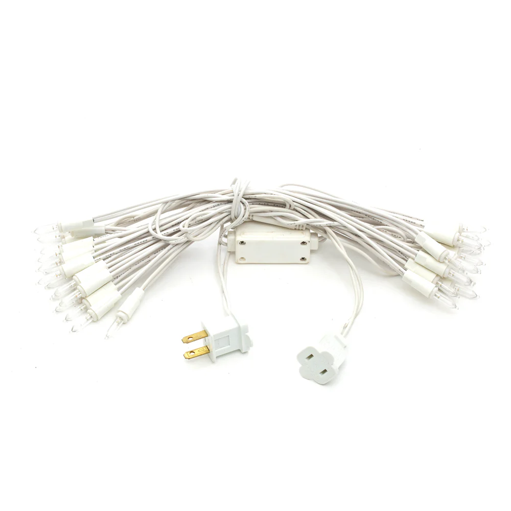 Vickerman 35 LED Warm White Dura-Lit Light on White Wire, 26' Christmas Light Strand- 2 Pack - Cheap-Us