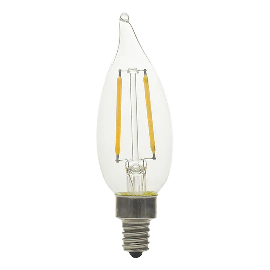 Luxrite LED Flame Tip Chandelier Light Bulb, E12 Candelabra Base, 4W, 4000K - Cool White, 400 Lumens, 80 CRI, Clear Finish, Dimmable (LR21577) - Cheap-Us
