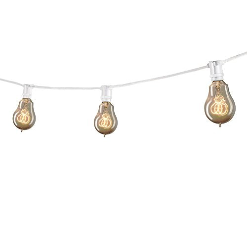 Bulbrite STRING15/E12/WHITE-NOSA15KT Outdoor Mini String Light w/Vintage Edison Bulbs, 25-Feet, 15 Lights Sockets, White - Cheap-Us