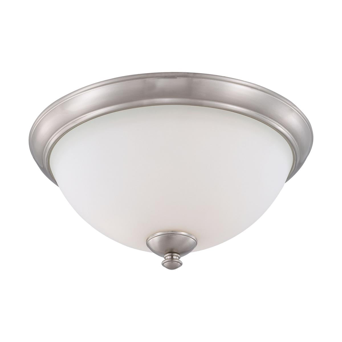 Satco Nuvo Patton 3-Light Flush/Semi-Flush For Ceiling Fixture Brushed Nickel/Prairie Bronze Finish With Frosted Glass - Cheap-Us