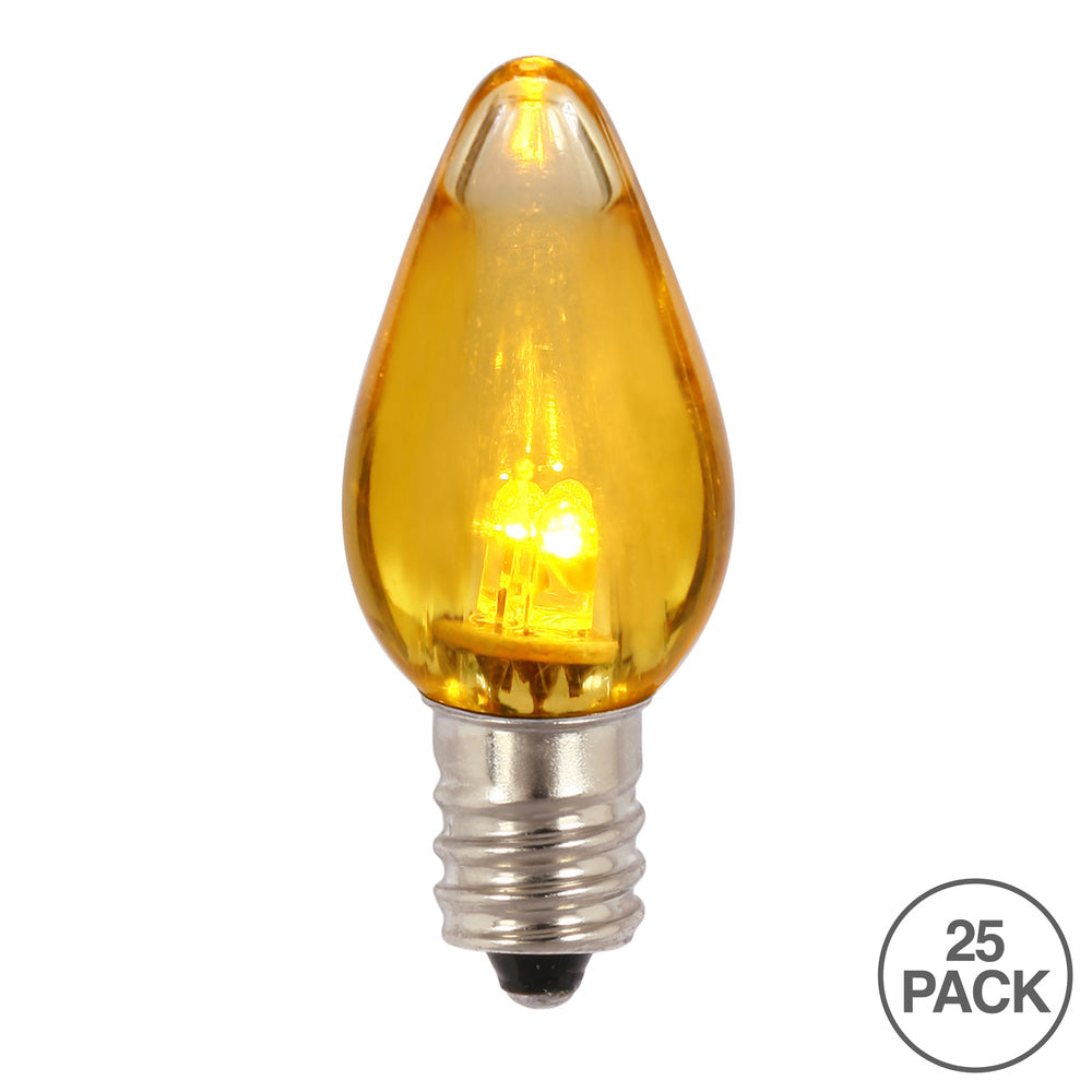 Vickerman C7 Twinkle Transparent Plastic LED Yellow Dimmable Bulb bag of 25 - Cheap-Us