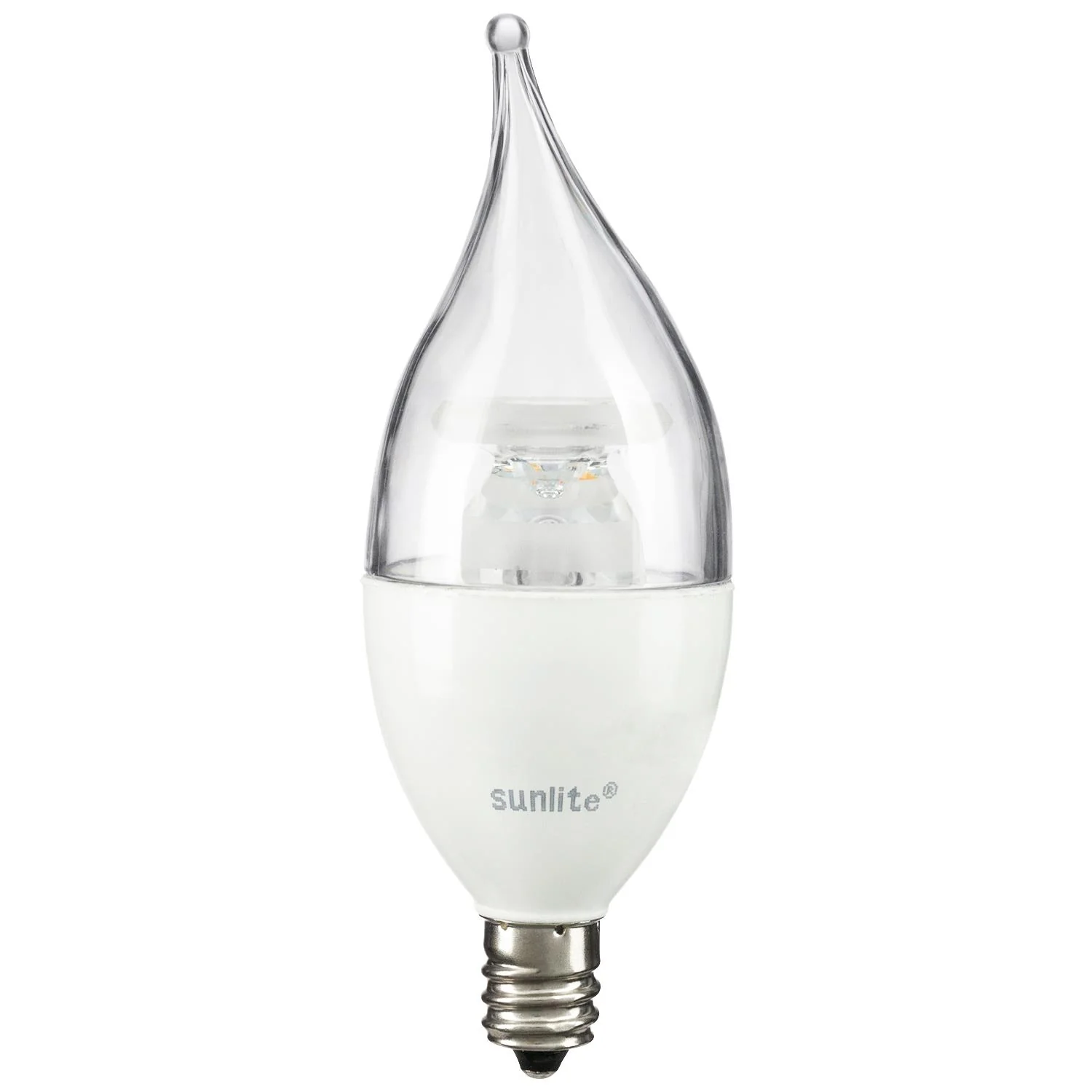 Sunlite LED Torpedo Tip Chandelier 7W (60W Equivalent) Light Bulb Candelabra (E12) Base, Warm White - Cheap-Us