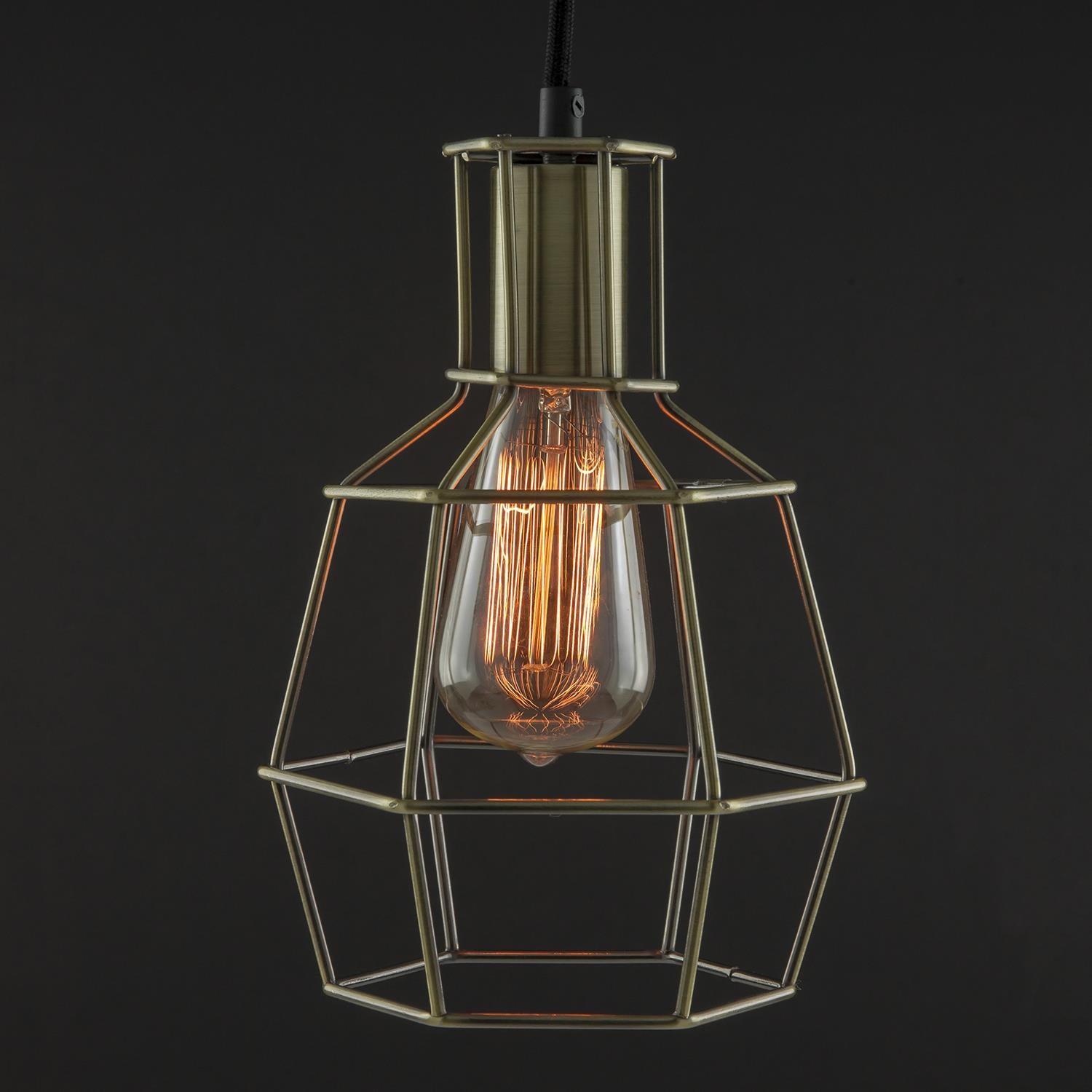 Sunlite Antique Bronze Hexagon Antique Style Pendant Fixture - Cheap-Us