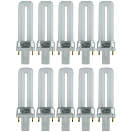 Sunlite PL5/SP41K/10PK 2-Pin Fluorescent 5W 4100K Cool White U Shaped PL CFL Twin Tube Plugin Light Bulbs with G23 Base (10 Pack) - Cheap-Us