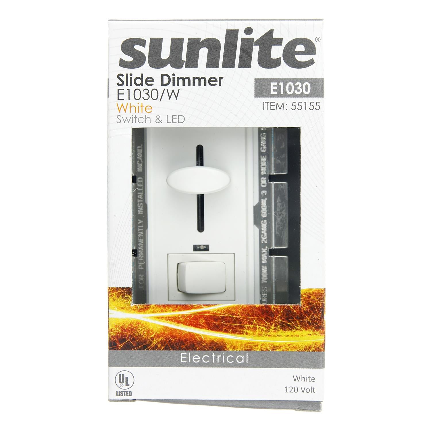 Sunlite E1030/W Slide Dimmer with LED/On/Off Switch, White - Cheap-Us
