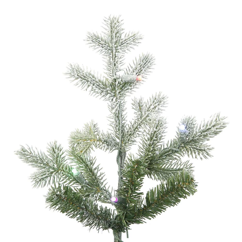 Vickerman 14' Frosted Denton Spruce Artificial Christmas Tree with 2200 Multi-Colored LED Lights - Cheap-Us