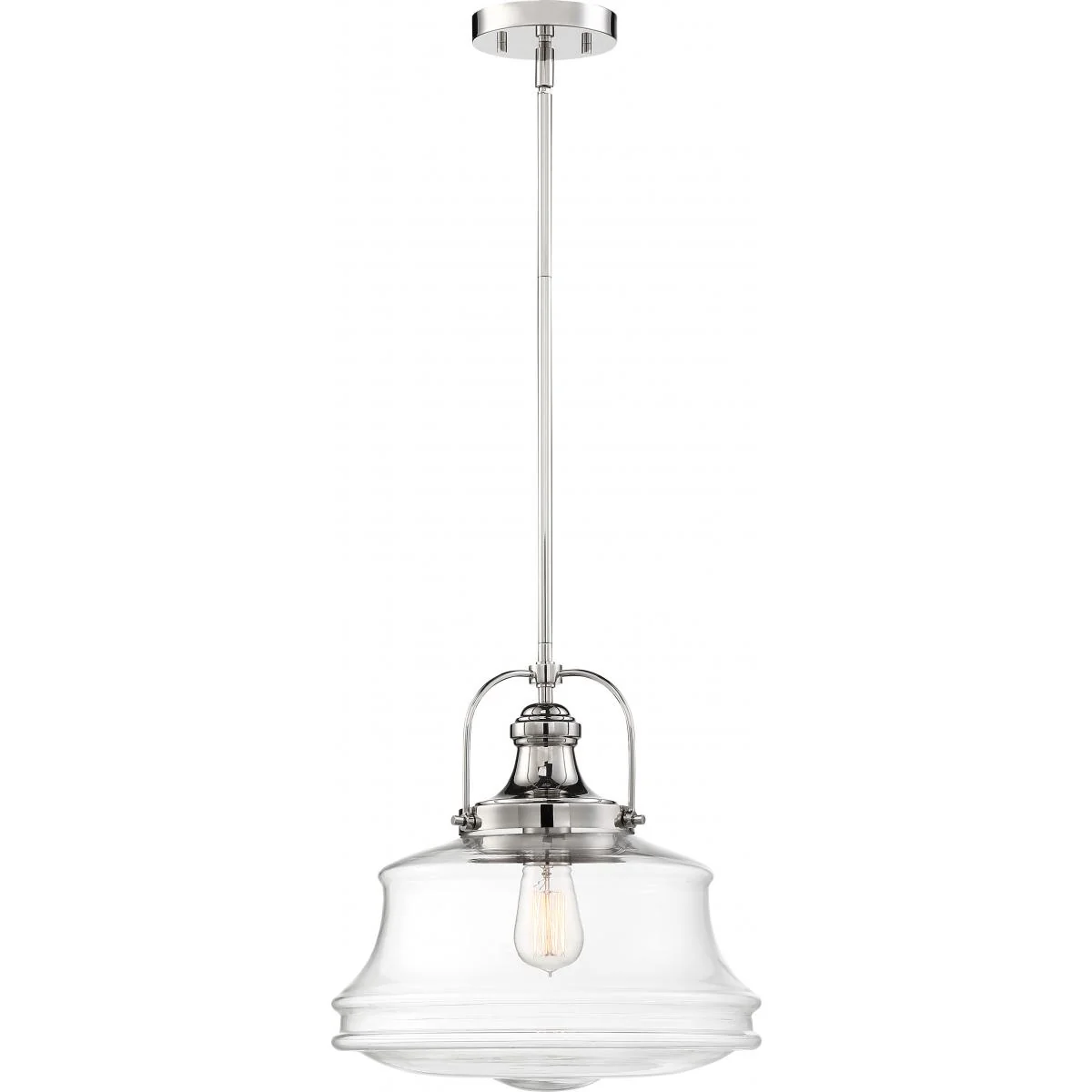 60-6758 BASEL 1 LIGHT PENDANT Basel - 1 Light Pendant - with Clear Glass - Polished Nickel Finish - Cheap-Us
