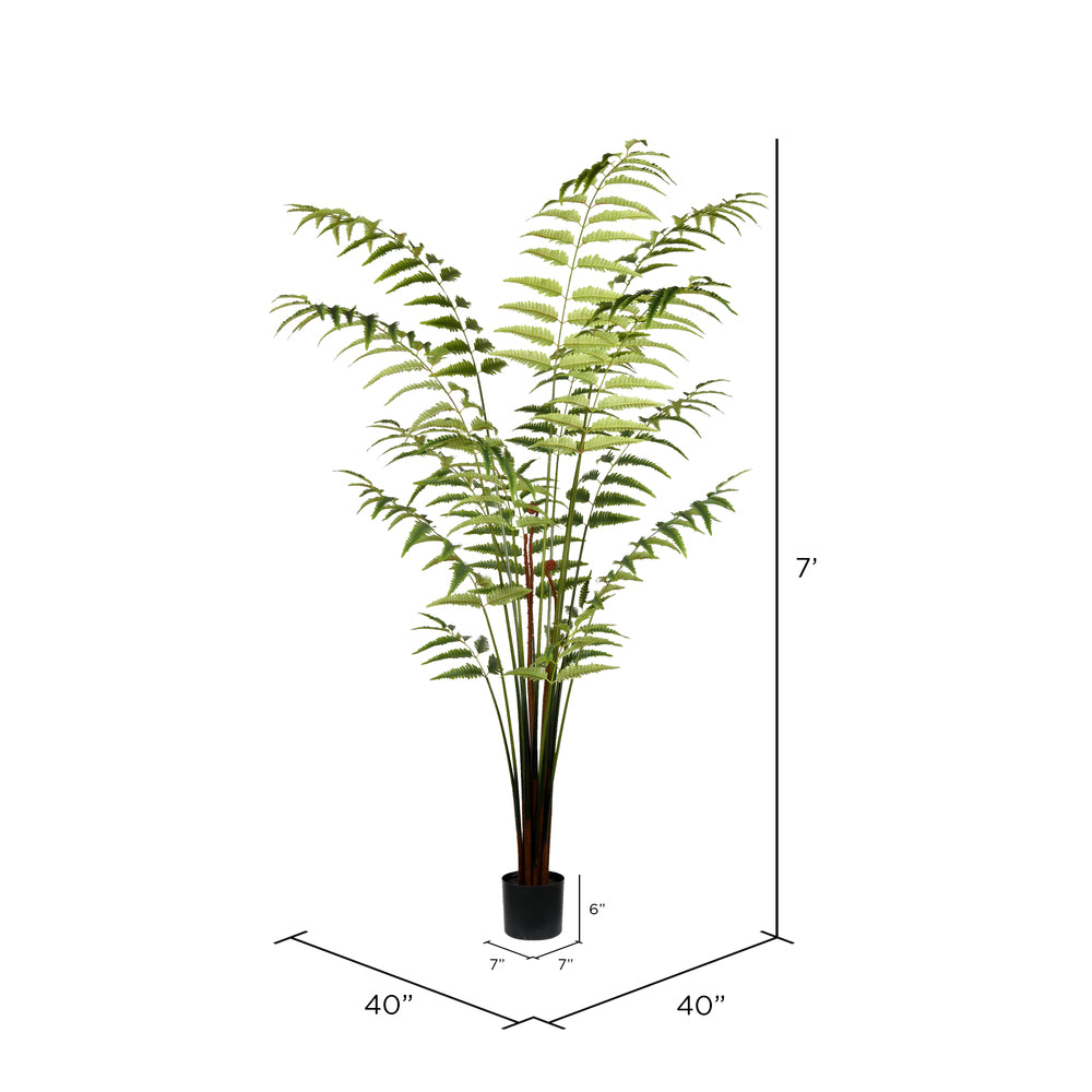 Vickerman 7' Artificial Potted Leather Fern. - Cheap-Us