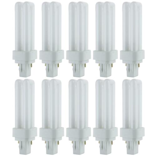Sunlite 40539 PLD13/SP30K/10PK Double Twin Tube Tube Compact Fluorescent Lamp, PLD 2-Pin, 13 Watts, 660 Lumens, 3000K Warm White, 2-Pin (GX23-2) Base, 10 Pack - Cheap-Us