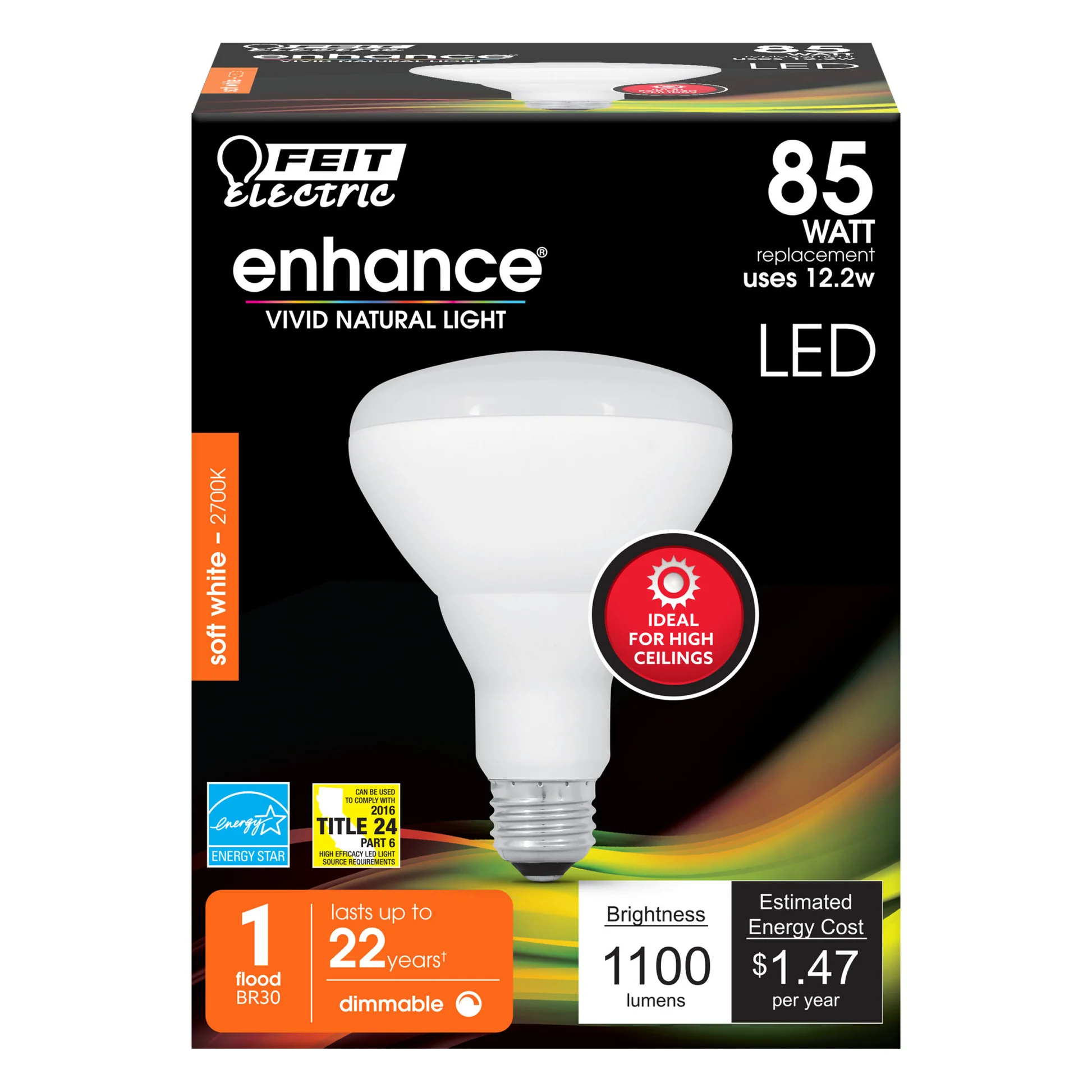 1100 Lumen 2700K Dimmable LED BR30 - Cheap-Us