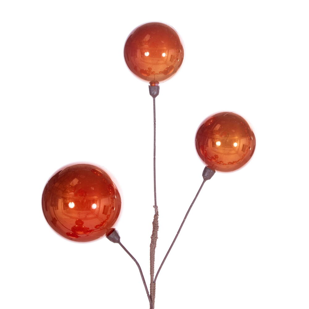 Vickerman 10' Burnished Orange Pearl Branch Ball Wire Garland. - Cheap-Us