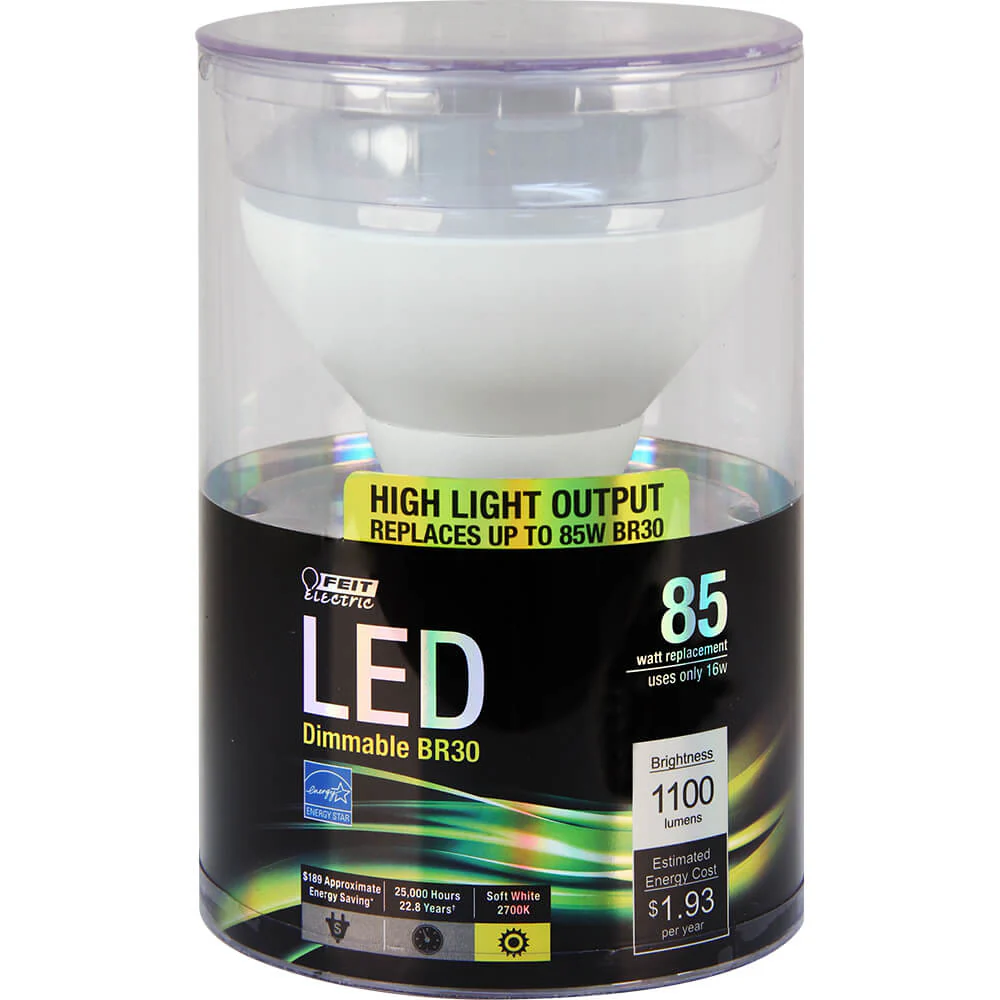 1100 Lumen 2700K Dimmable LED BR30 - Cheap-Us