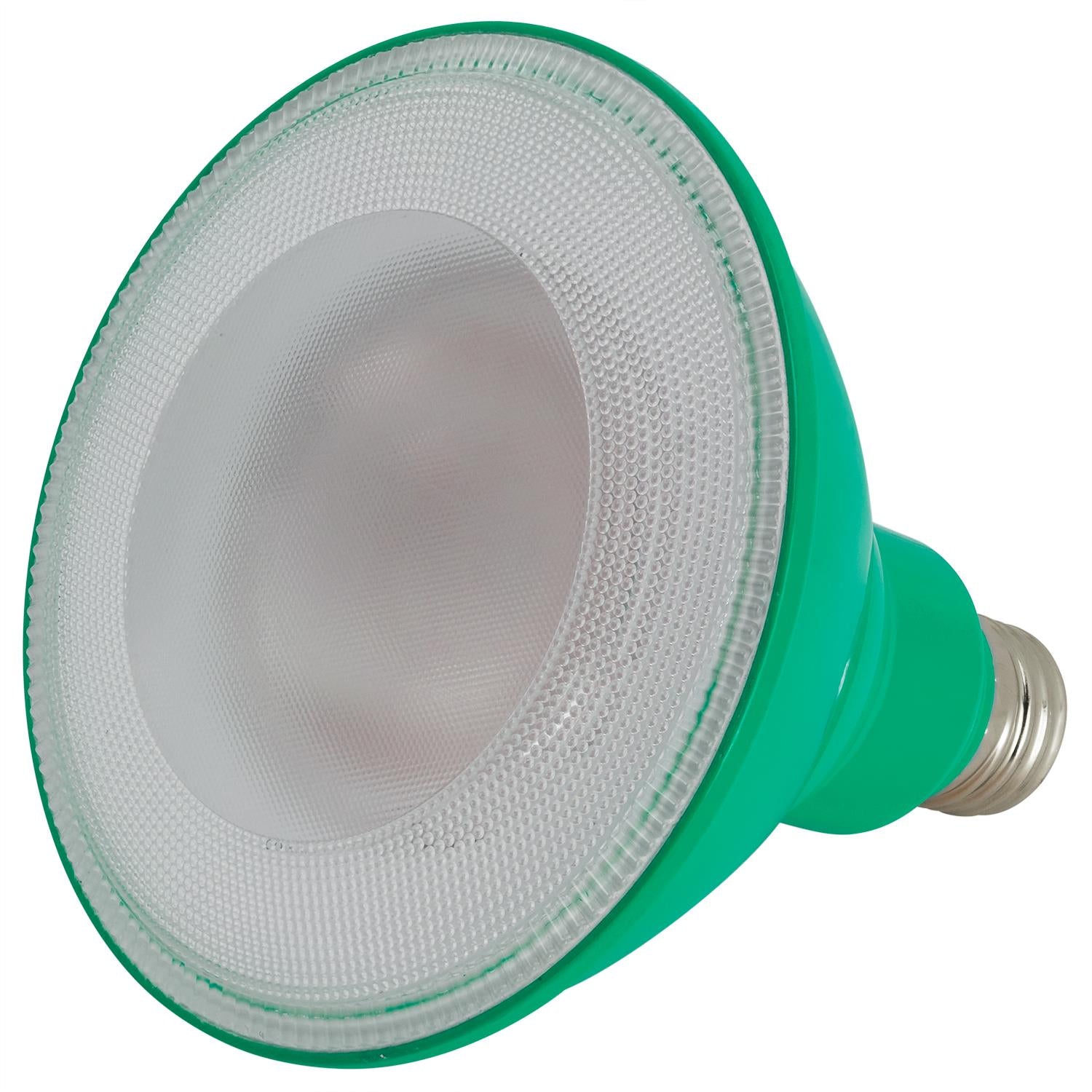 Sunlite LED PAR38 Green Floodlight Bulb, 8W (40W Equivalent), Medium (E26) Base, Indoor, Outdoor, Wet Location, 25,000 Hour Lifespan, UL Listed - Cheap-Us