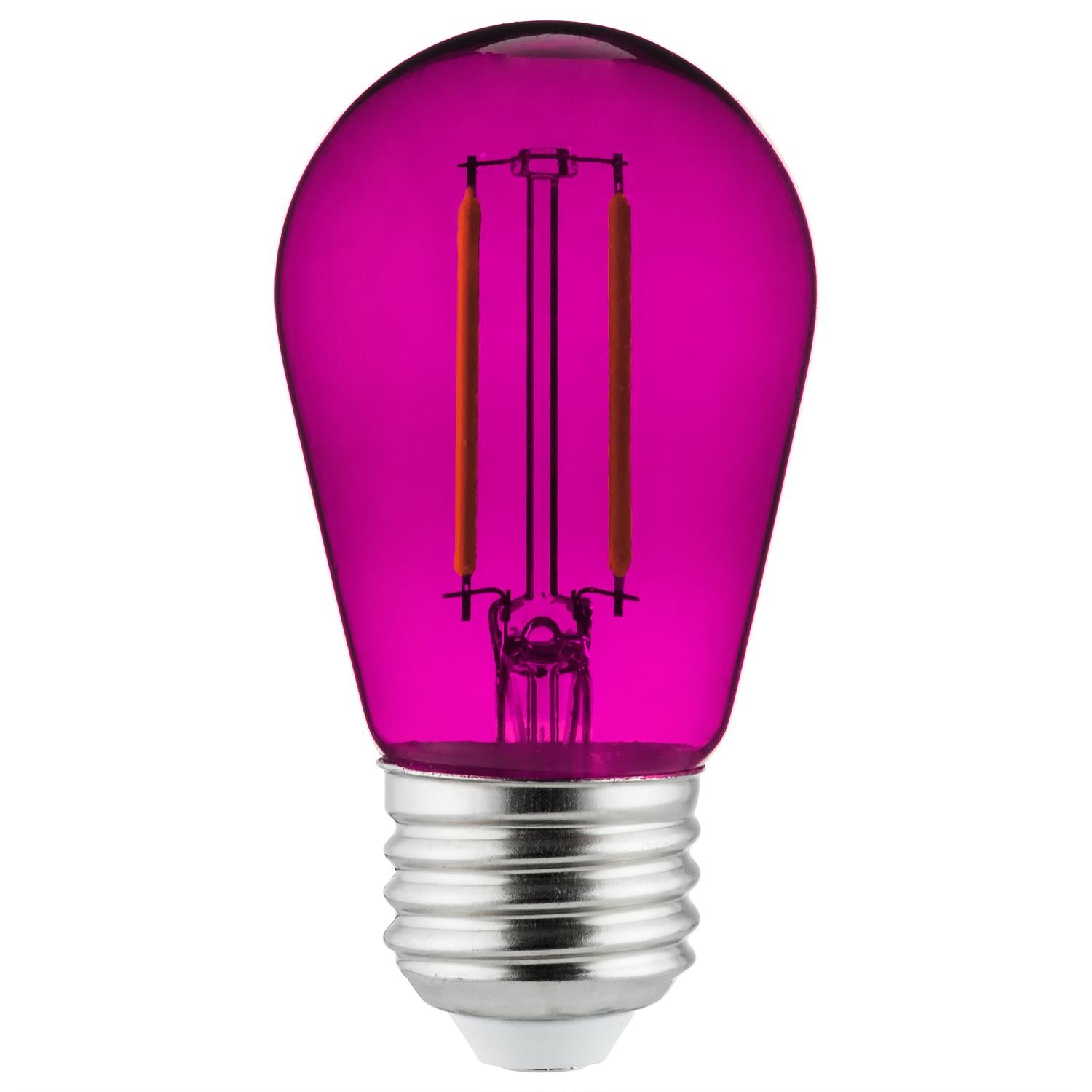 Sunlite LED Transparent Purple Colored S14 Medium Base (E26) Bulb - Parties, Decorative, and Holiday 15,000 Hours Average Life - Cheap-Us