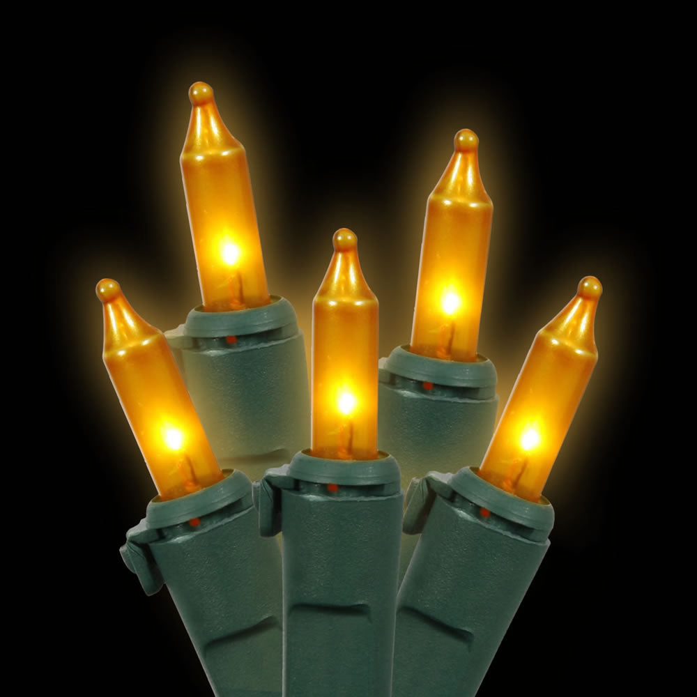 Vickerman 100 Gold Mini Light on Green Wire, 33' Christmas Light Strand- 2 Pack - Cheap-Us