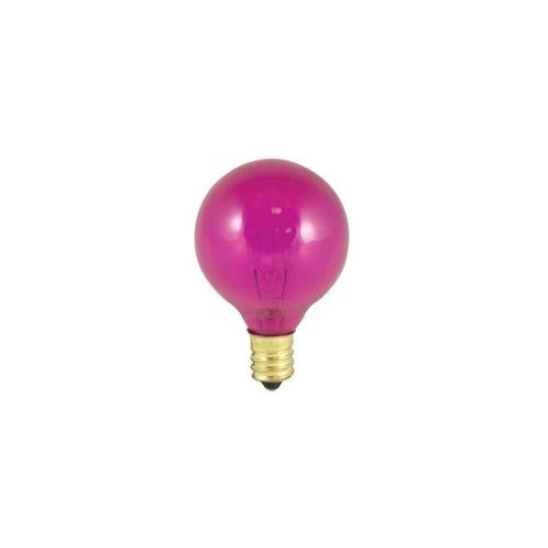 Bulbrite 10G12P 10 Watt Incandescent G12 Globe, Candelabra Base, Transparent Pink - Cheap-Us