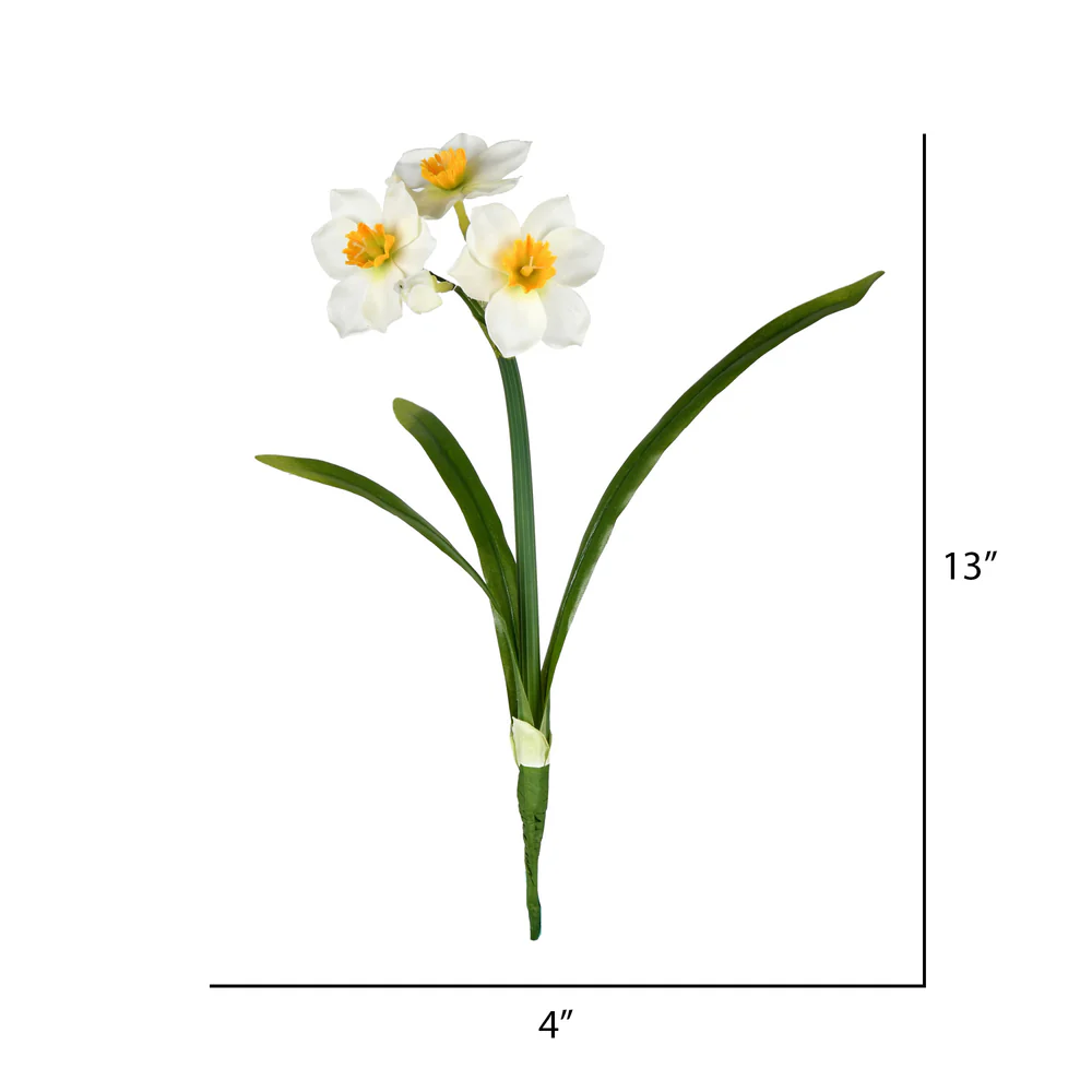 Vickerman 13‘’ Artificial Cream Narcissus Spray. Includes 3 sprays per pack. - Cheap-Us