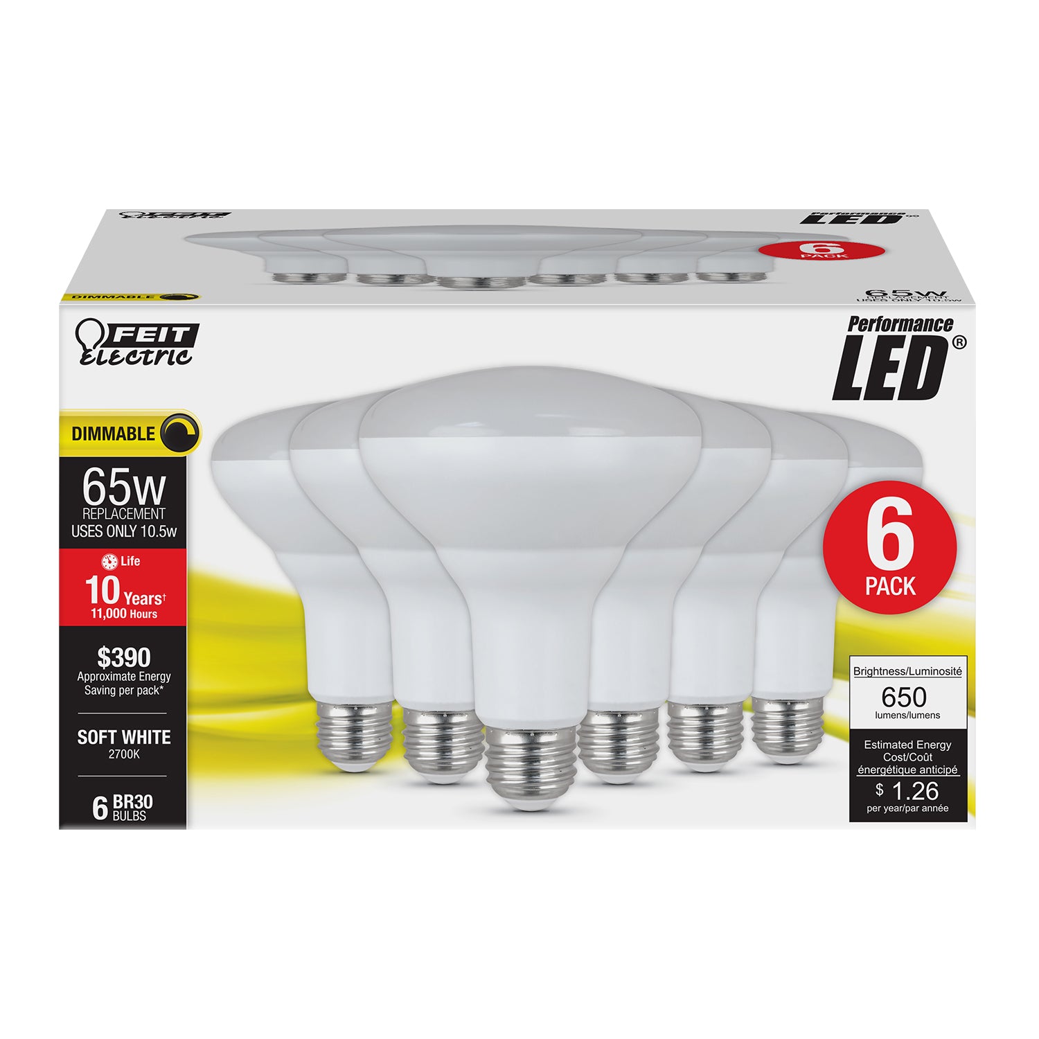 650 Lumen 2700K Dimmable BR30 LED - Cheap-Us