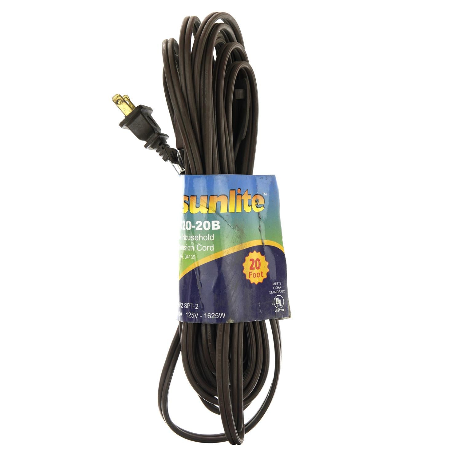 Sunlite EX20/BR Household 20-Feet Extension Cord, Brown - Cheap-Us