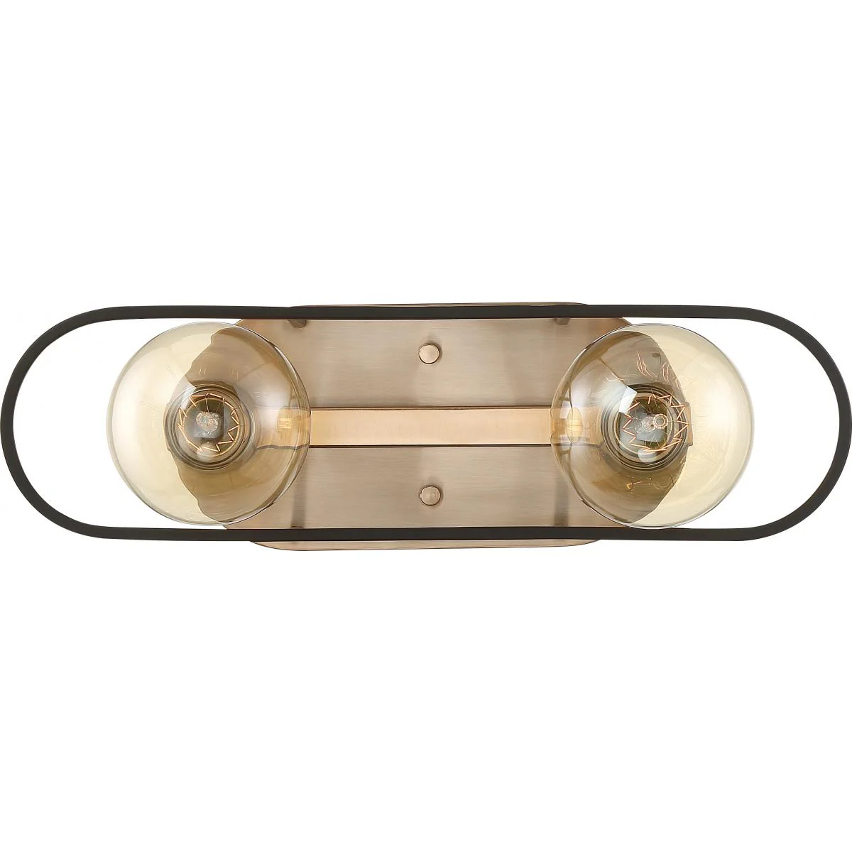 60-6652 CHASSIS 2 LIGHT VANITY Chassis- 2 Light Vanity - Copper Brushed Brass and Matte Black Finish - Cheap-Us