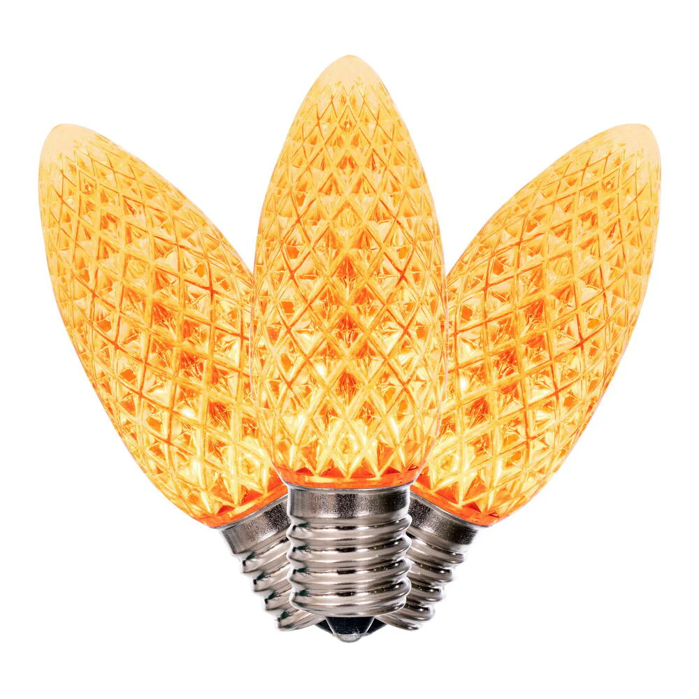 Vickerman C9 LED Orange Faceted Replacement Bulb, - 50 Pack - Cheap-Us