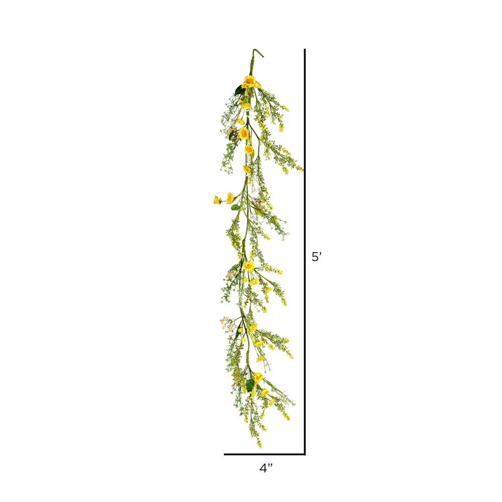 Vickerman 5' Artificial Yellow Sunflower Garland. - Cheap-Us