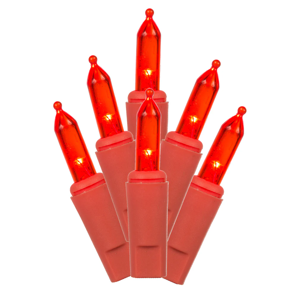 Vickerman 50 Light LED Red Dura-Lit Mini Lights, Red Wire - Cheap-Us