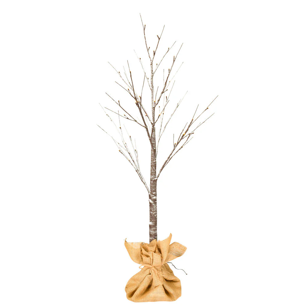 Vickerman 4' Brown Frosted Twig Tree Warm White 3mm Wide Angle LED lights - Cheap-Us